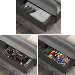 ZUN Vera Queen Size Gray Linen Upholstered Platform Bed with Patented 4 Drawers Storage, Square Stitched B083115497