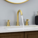 ZUN Gold Bathroom Faucet 2 Handle 8 Inch Bathroom Sink Faucets Stainless Steel 3 Hole Widespread with W108363603
