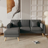 ZUN 3020 L-shaped sofa with footrests can be left and right interchangeable plus double armrests W127863310