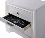 ZUN Contemporary 1pc Nightstand White Finish Silver Accents Hidden Jewelry Drawer Nickel Round Knob B011P145825
