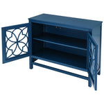 ZUN U-style Wood Storage Cabinet with Doors and Adjustable Shelf, Entryway Kitchen Dining Room, Navy WF299114AAC