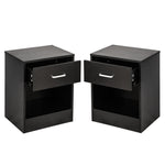 ZUN 2pcs Night Stands with Drawer Black 86779372