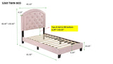 ZUN 1pc Upholstered Platform Bed with Adjustable Headboard Twin Size Bed Silver Fabric B011120846