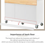 ZUN Rolling Mobile Kitchen Island with Solid Wood Top Locking Wheels,52.7 Inch Width,Storage Cabinet WF287035AAW