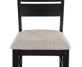 ZUN Contemporary 2pc Side Chair Upholstered Seat Ladder Back Dark Frame Gray Fabric Upholstery B011140211