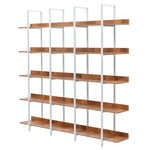 ZUN 5 Tier Bookcase Home Office Open Bookshelf, Vintage Industrial Style Shelf, MDF Board, White Metal WF300935AAK