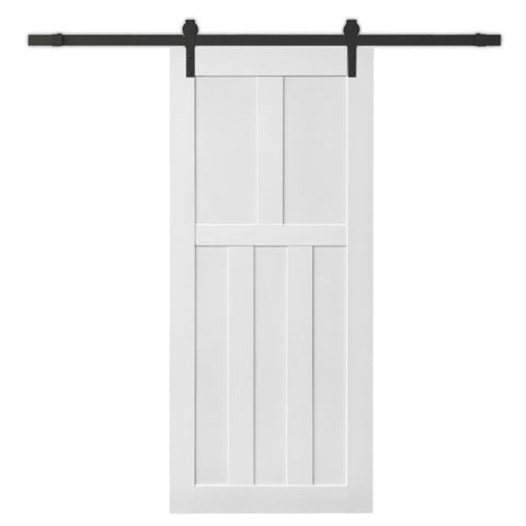 ZUN CRAZY ELF 36" x 80" Five Panel Real Primed Door Slab, DIY Panel Door, Modern Interior Barn Door, W936104283