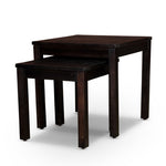 ZUN 2-Piece Eucalyptus Nesting Table Set, Espresso B046125049
