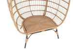 ZUN Wicker Egg Chair, Oversized Indoor Outdoor Lounger for Patio, Backyard, Living Room w/ 5 Cushions, W87469321