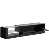 ZUN On-Trend TV Stand with Two Media Storage Cabinets Modern High Gloss Entertainment Center for 75 Inch WF293969AAB