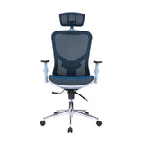 ZUN Techni Mobili High Back Executive Mesh Office Chair with Arms, Headrest and Lumbar Support, Blue RTA-1008-BL