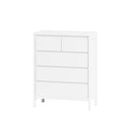 ZUN 31.61"4-Tier 5-Drawer MDF Storage Cabinet,for Bedroom,Living Room,Dining Room,Hallways,White W757125770