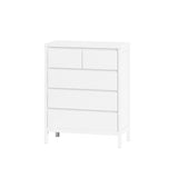 ZUN 31.61"4-Tier 5-Drawer MDF Storage Cabinet,for Bedroom,Living Room,Dining Room,Hallways,White W757125770