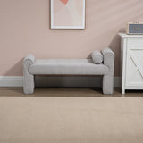 ZUN COOLMORE Modern Ottoman Bench, Bed stool made of loop gauze, End Bed Bench, Footrest for Bedroom, W395121406