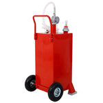 ZUN 30 Gallon Gas Caddy With Wheels, Fuel Transfer Tank Gasoline Diesel Can Reversible Rotary Hand W46568159