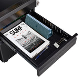 ZUN 3 Drawer File Cabinet with Lock, Steel Mobile Filing Cabinet on Anti-tilt Wheels, Rolling Locking W25270524