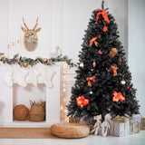 ZUN 6ft 1600 Branch PVC Branch Iron Bracket Christmas Tree Black 92338666
