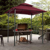ZUN Outdoor Grill Gazebo 8 x 5 Ft, Shelter Tent, Double Tier Soft Top Canopy Steel Frame with hook W41918150