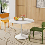 ZUN 42"Modern Round Dining Table with Round MDF Table Top,Metal Base Dining Table, End Table Leisure W75753896