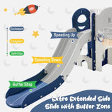 ZUN Kids Slide Playset Structure 9 in 1, Freestanding Spaceship Set with Slide, Arch Tunnel, Ring Toss, PP319755AAC