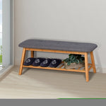 ZUN Living Room Bamboo Bench Entryway Shoe Rack 39.3 x 12 x 17.3 inch 46844538