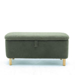 ZUN Basics Upholstered Storage Ottoman and Entryway Bench GREEN W1805137542