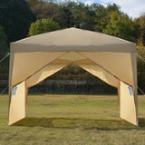 ZUN 3 x 3m Two Doors & Two Windows Practical Waterproof Right-Angle Folding Tent Khaki 06632716