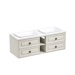 ZUN White engineering stone white rectangular double sink dressing table without sink manufactured stone W1272105753