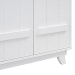 ZUN Wooden Wardrobe Cabinet with Hanging Rod, Storage Armoires with Doors ,White WF320864AAK