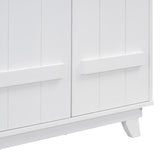 ZUN Wooden Wardrobe Cabinet with Hanging Rod, Storage Armoires with Doors ,White WF320864AAK