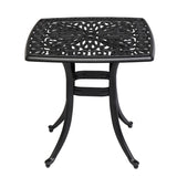 ZUN Outdoorr Cast Aluminum Square Table, End Table Side Table for Paio Backyard Pool, Cast Aluminum 77435068