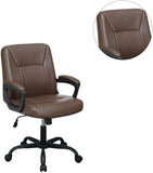 ZUN Relax Cushioned Office Chair 1pc Brown Color Upholstered Seat back Adjustable Chair Comfort HS00F1681-ID-AHD