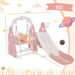 ZUN Toddler Slide and Swing Set 4 in 1,Kids Playground Climber Slide Playset with Basketball Hoop,Rocket PP315111AAH