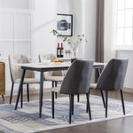 ZUN Zen Zone PU Dining Chair With Iron Metal Black Plated Legs, Suitable For dining room, bar counter, W117082451