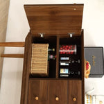 ZUN Modern Buffet Cabinet Sideboard with Walnut Finish, Solid Wood Legs - 43.3 Inch Stylish Design, One W1581115559