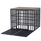 ZUN NEW HEAVY DUTY DOG CRATE FURNITURE FOR LARGE DOGS WOOD & STEEL DESIGN DOG CAGE INDOOR & OUTDOOR PET W20658496