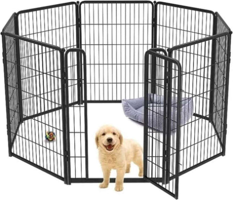 ZUN Dog Playpen Designed for Camping, Yard , 32" Height for Medium/Small Dogs, 8Panels W1364123384