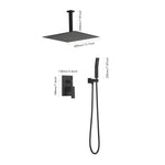 ZUN Matte Black Set System Bathroom Luxury Rain Mixer Combo Set Ceiling Mounted Rainfall 73925649