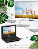 ZUN DBPOWER 11.5" Portable DVD Player, 5-Hour Built-in Rechargeable Battery, 9" Swivel Screen, Support 72293408