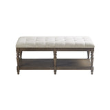 ZUN Tufted Accent Bench with Shelf B03548987