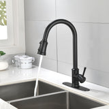 ZUN Single Handle High Arc Pull Out Kitchen Faucet,Single Level Stainless Steel Kitchen Sink Faucets 75411374