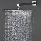 ZUN Bathroom Luxury Rain Mixer Combo Set Wall Mounted Rainfall Shower Head System Polished Chrome, W1932123650