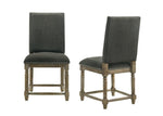 ZUN Everton Set of 2 Gray Fabric 19" Dining Chair with Nailhead Trim B061125431