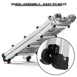 ZUN Aluminum Multi-Position Ladder with Wheels, 300 lbs Weight Rating, 17 FT W1343101097