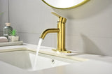 ZUN Waterfall Spout Bathroom Faucet,Single Handle Bathroom Vanity Sink Faucet W928112342