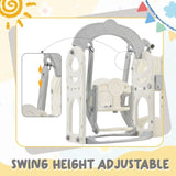 ZUN Toddler Slide and Swing Set 5 in 1, Kids Playground Climber Slide Playset with Telescope, PP321359AAE