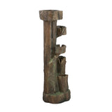 ZUN 11x13.4x31.5" Rustic Decorative Tree Trunk 5 Tier Water Fountain, with Light Pump, for Indoor W2078138956