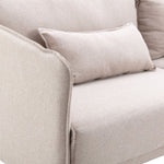ZUN Beige Modern Fabric 3 Seater Sofa Couch Metal Leg Office Living Room W/2 Cushion 85174676