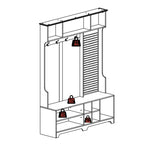 ZUN Hall Tree with Shoe Bench, Coat Rack ,Shoe Storage ,Storage Shelves and Pegboard, for Hallways, W757P148146