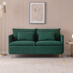 ZUN Modern Upholstered Loveseat Sofa,Emerald Cotton Linen-63.8'' W24757849